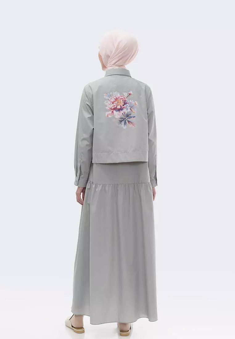 Ria Miranda Faded Blue Zaan Dress