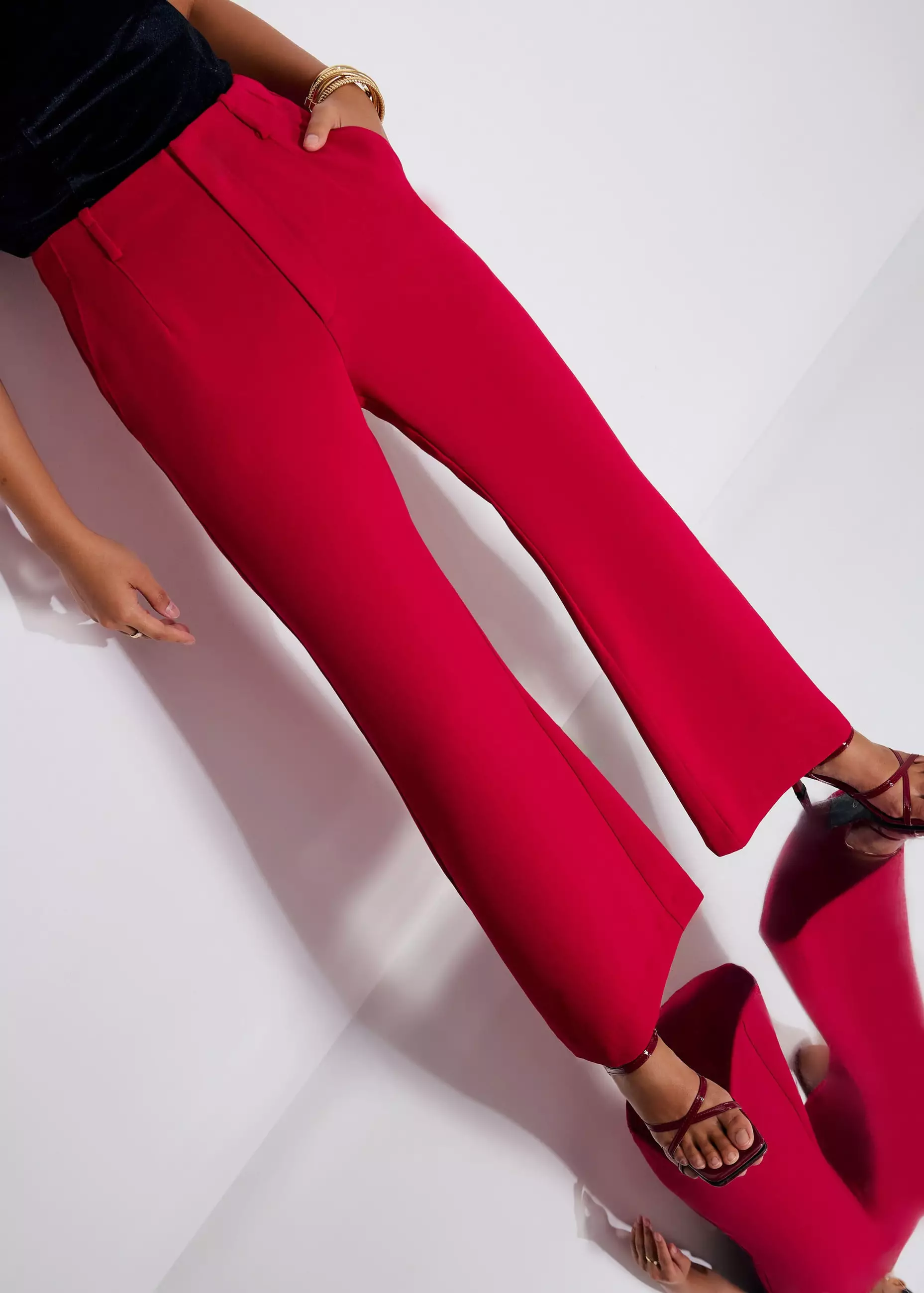 Celana Panjang Wanita - Leggy™ Pvara Crepe Kick Flare Pants