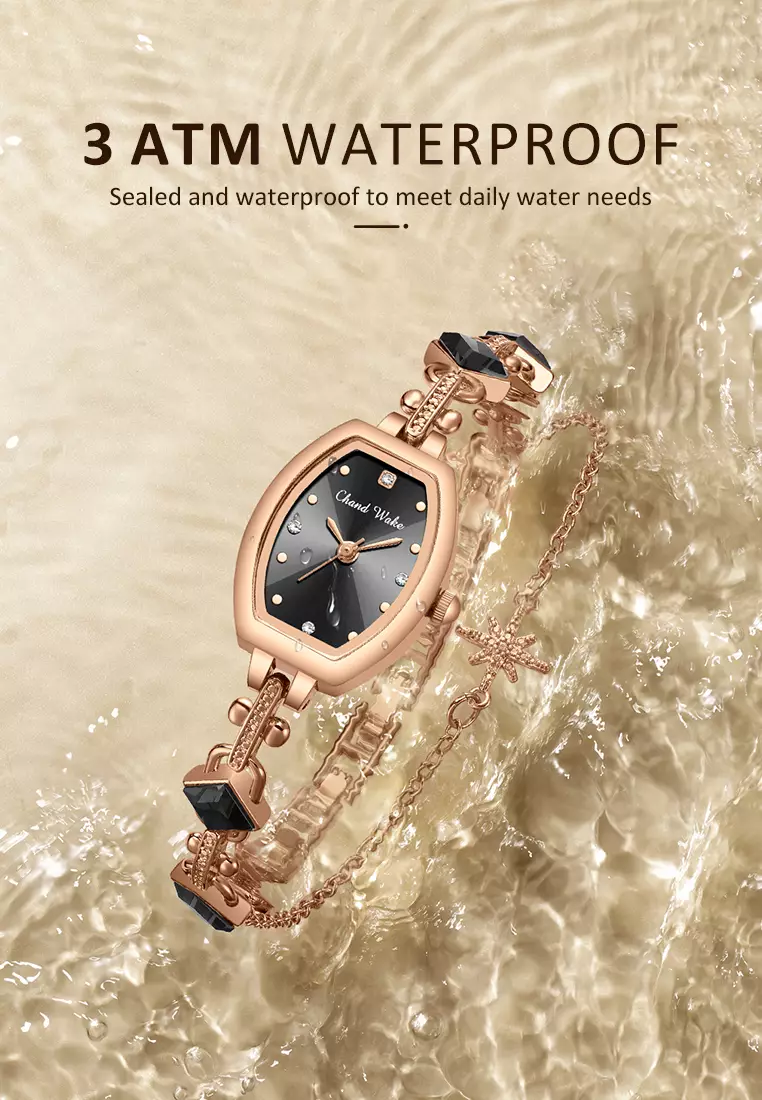 Jam Tangan Wanita Original Korea Gelang Fashion Original Jam Tangan Cewek Anti Air roseblack