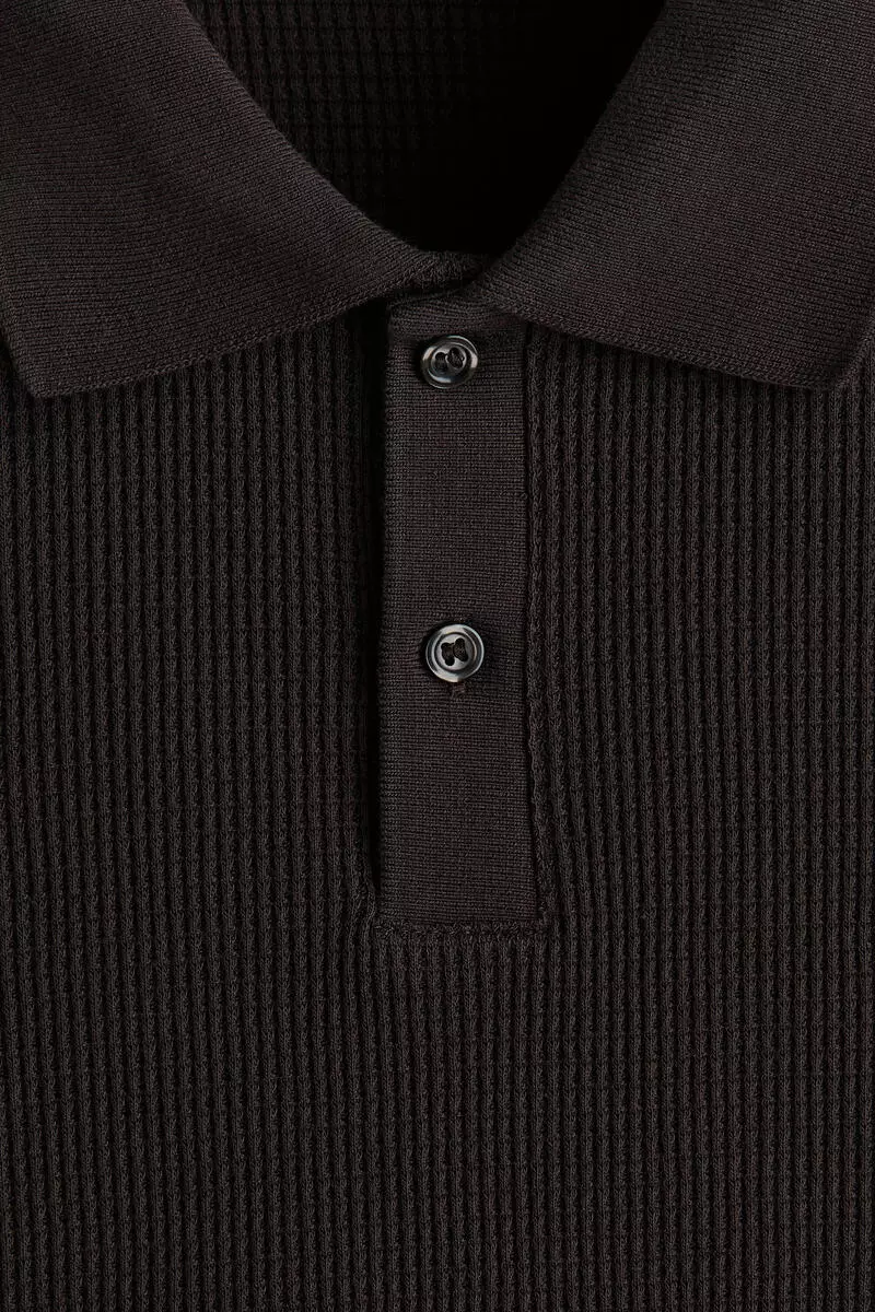 Slim Fit Waffle-knit polo shirt