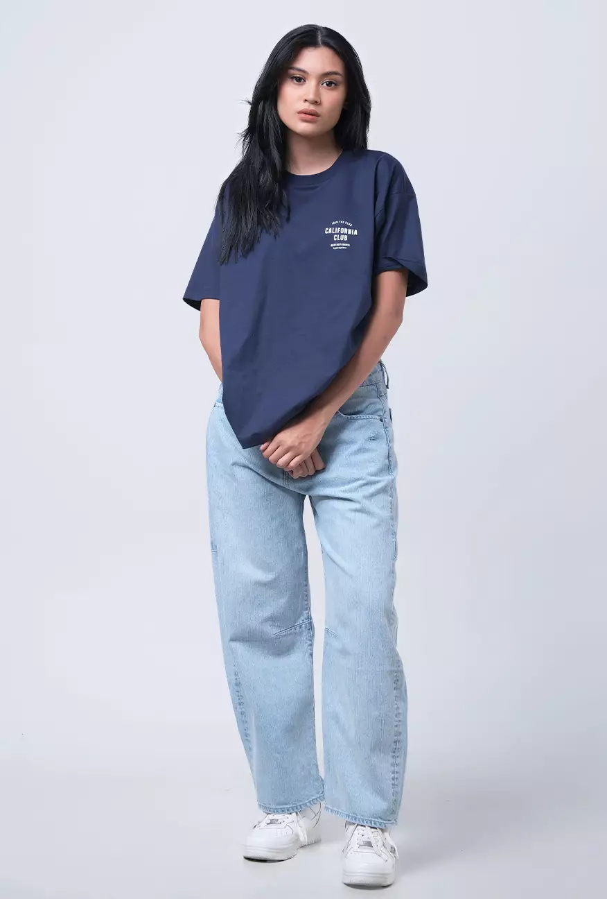 Kaos Wanita Oversize Nelle Navy