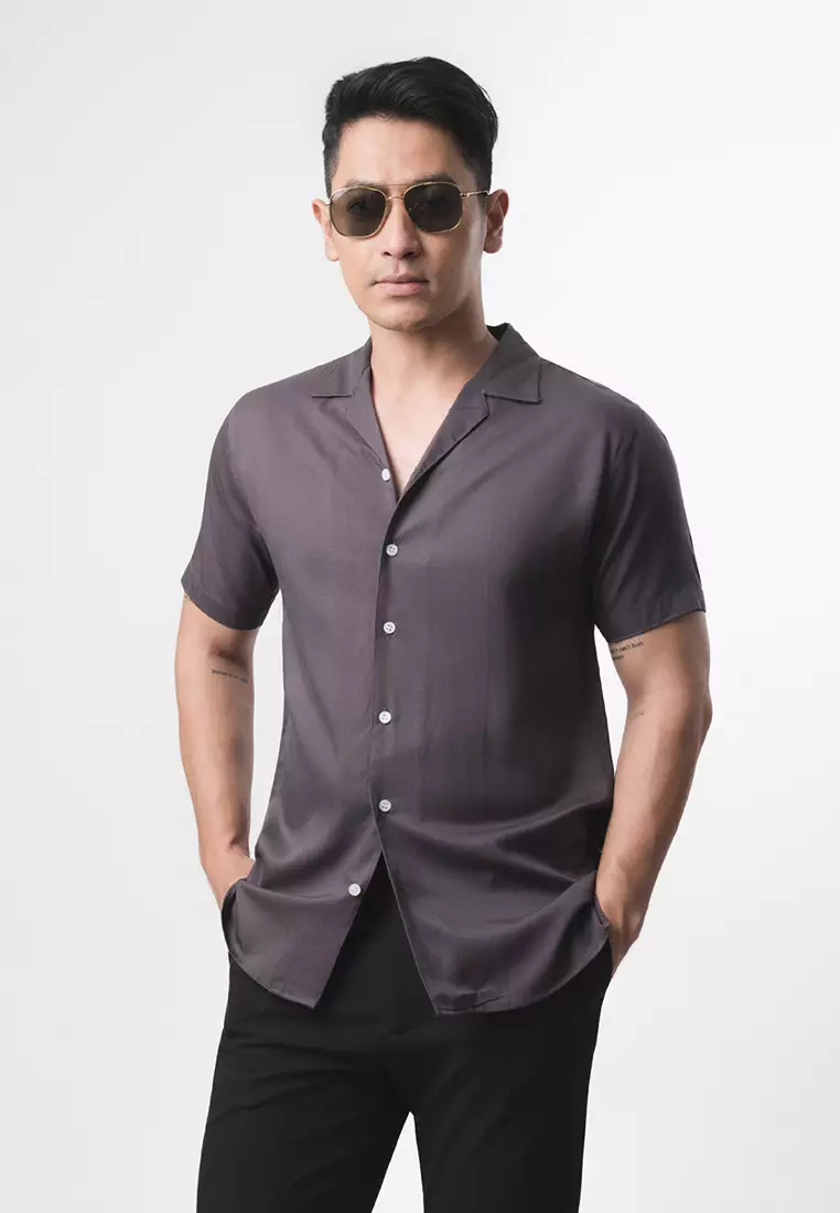 Cuban Dark Grey Casual Shirt