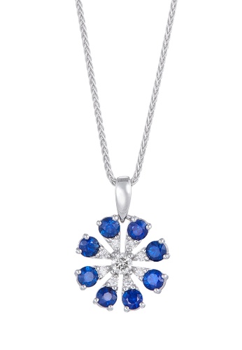 blue sapphire solitaire necklace