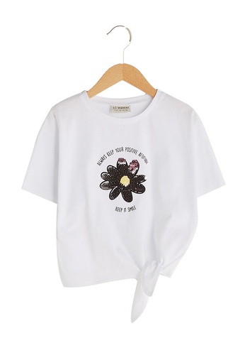 LC Waikiki white Sequin Embroidered Girls T-Shirt 31291KA5D80939GS_1