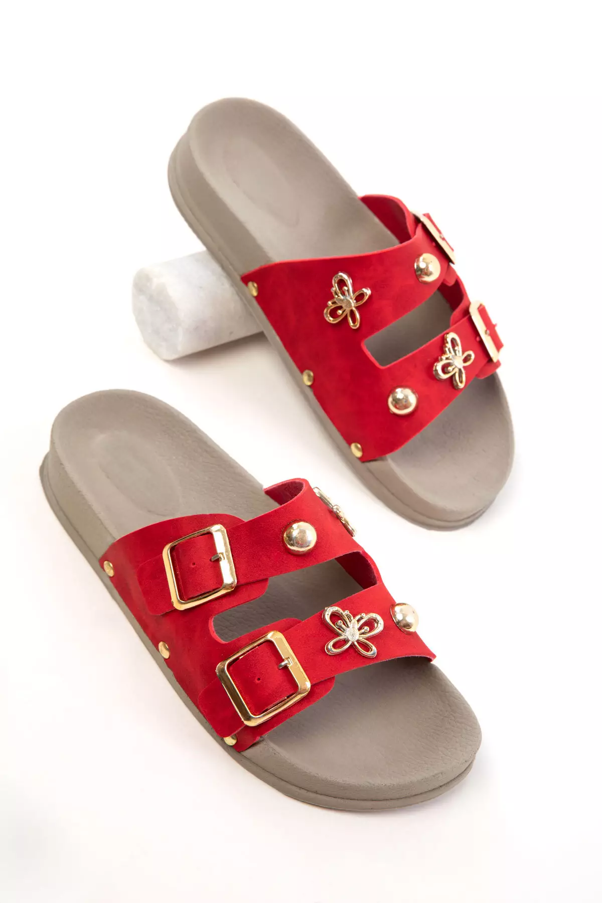 Red Women's Slippers 20757