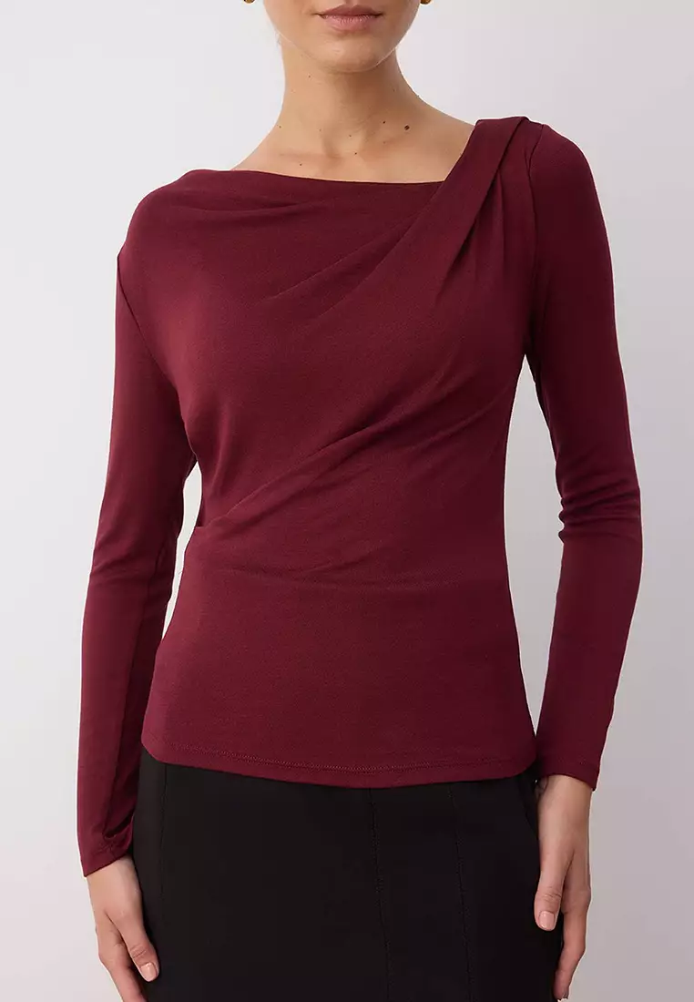 Asymmetrical Collar Blouse