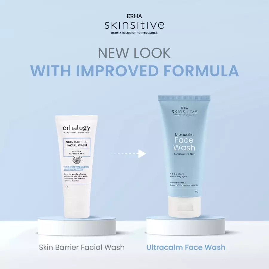 ERHA Twinpack Skinsitive Facial Wash 80g - Sabun Wajah Sensitif & Aman Untuk Semua Jenis Kulit