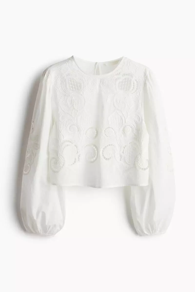 Broderie anglaise cotton blouse