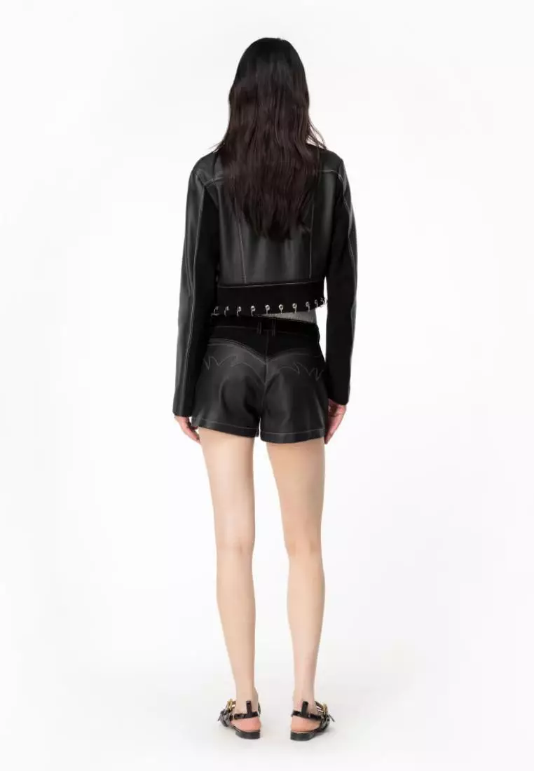 Buy Pinko Leather mini shorts 2025 Online | ZALORA