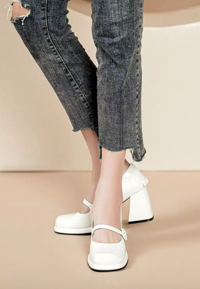 7CM Girly Patent Leather Mary Jane Shoes TE876-8