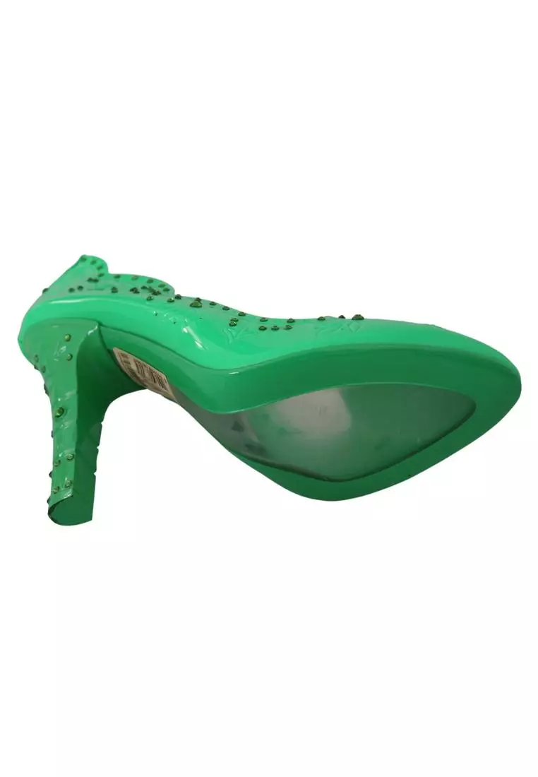 Buy Dolce Gabbana Dolce Gabbana Green Crystal Floral Heels