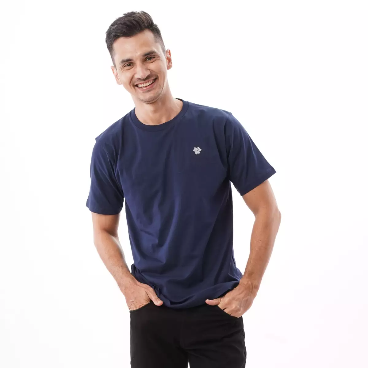Tiento Tshirt Pro Basic Navy Kaos Olahraga Lengen Pendek Biru Tua