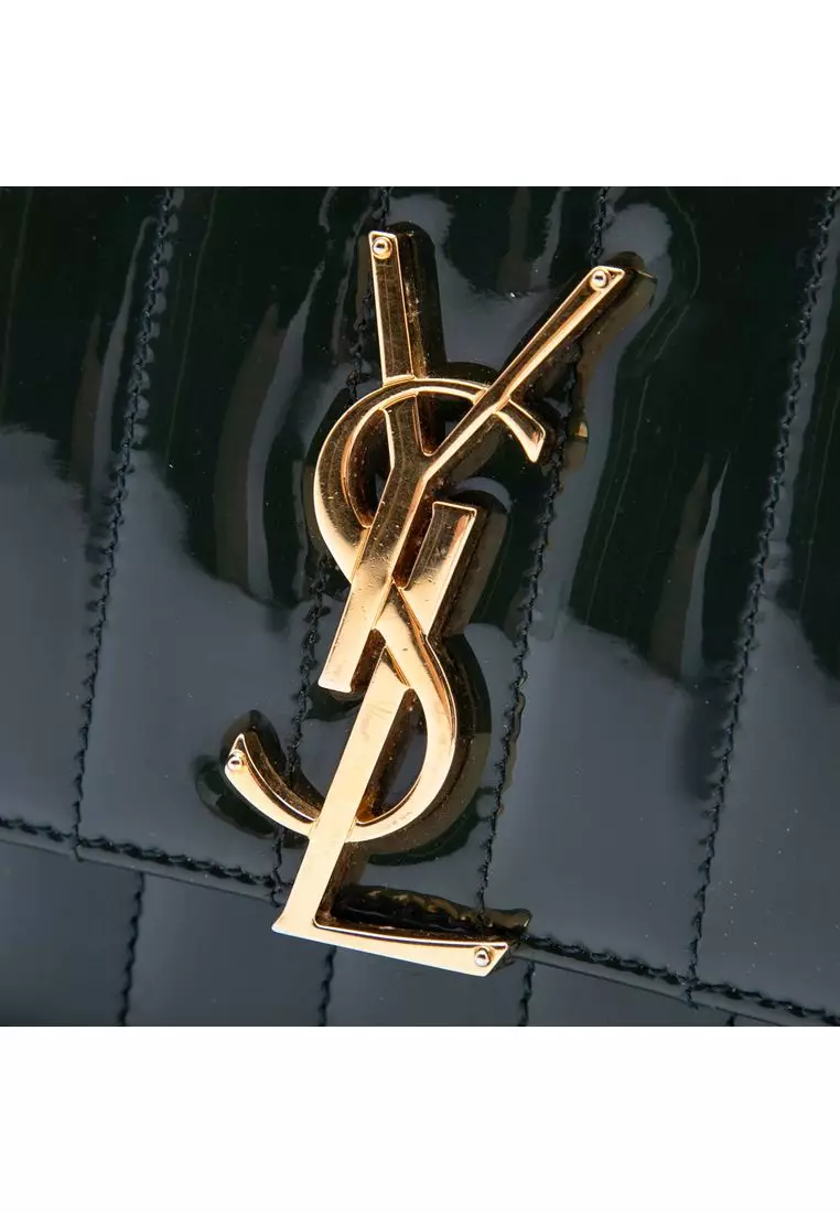 Pre-Loved Saint Laurent Small Patent Monogram Vicky Chain Bag