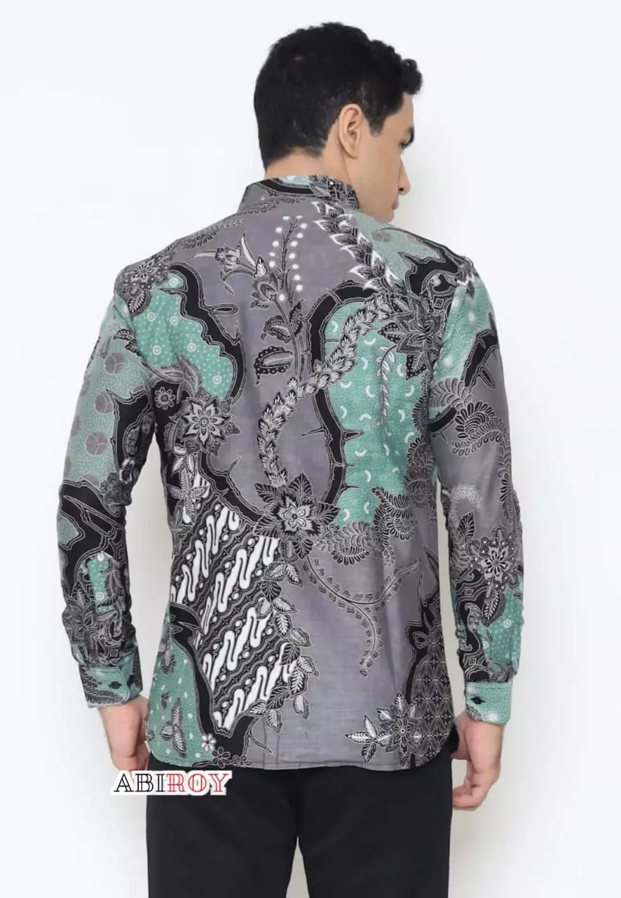 Kemeja Batik Pria Premium Slimfit Elegant Modern Lengan Panjang Trisira Ijo