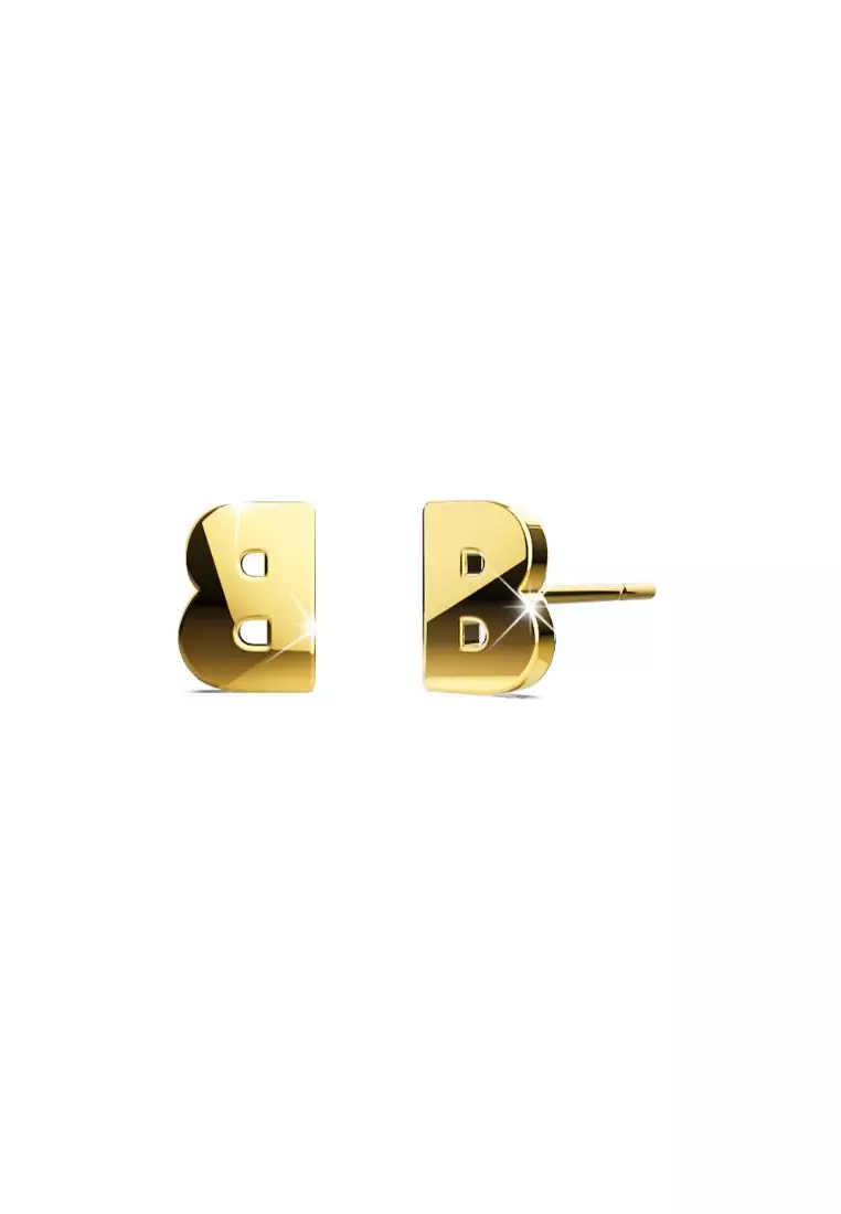 Gold letter sale earrings