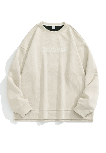 Twenty Eight Shoes beige VANSA Unisex Letter Embroidered Long Sleeve Sweatshirt VCU-Ss3705 F6864AAF3BECFDGS_1