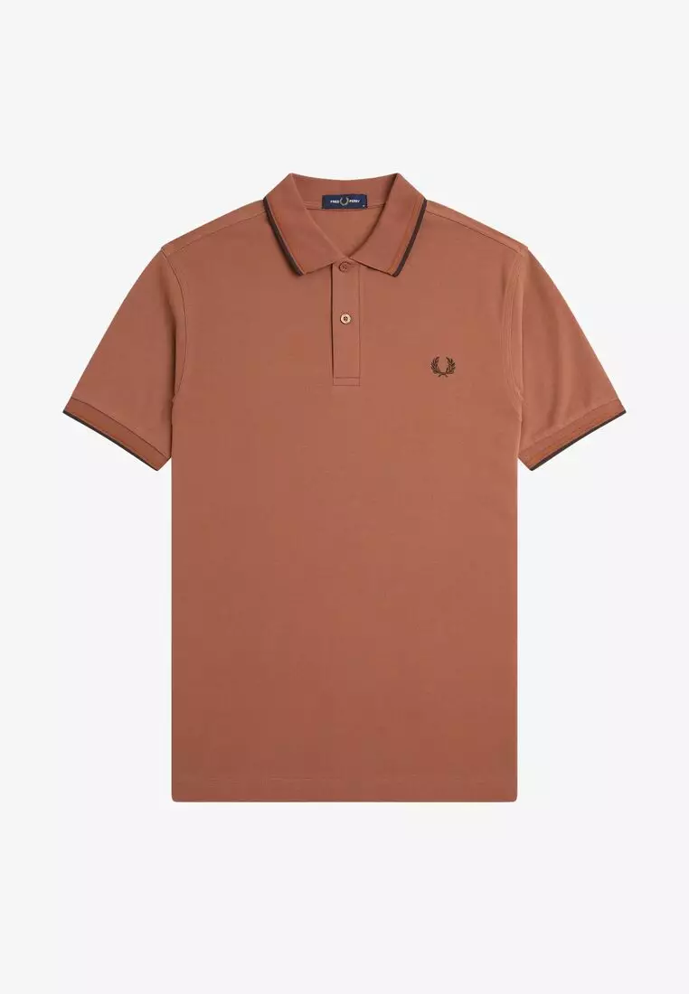 Fred Perry M3600 Twin Tipped Fred Perry Shirt (Cinnamon / Nut Flake / Carrington Brick)