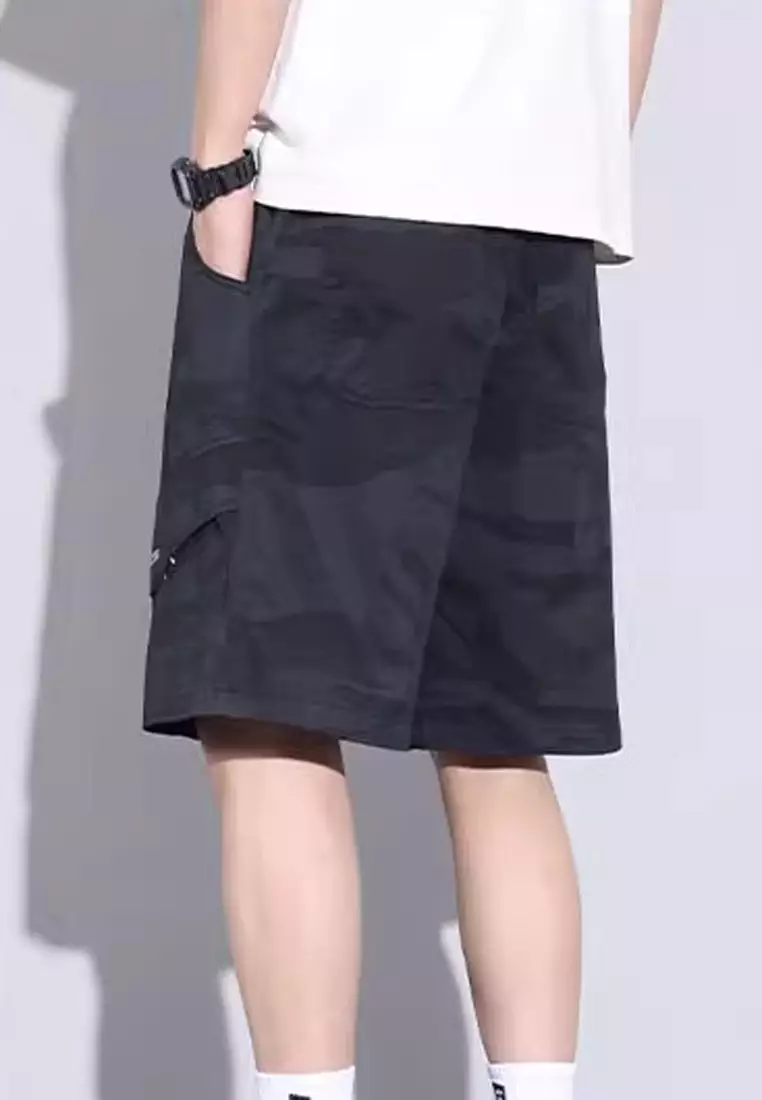 Camo Drawstring Casual Shorts