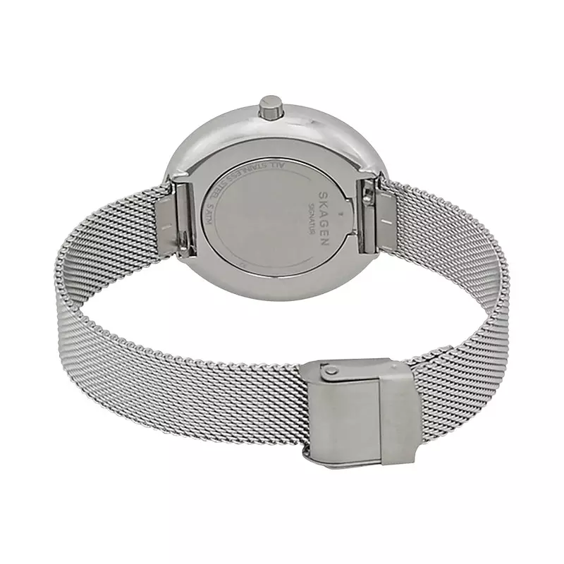 Jam Tangan Wanita Skagen Signatur SKW2692 Ladies White Dial Silver Mesh Strap