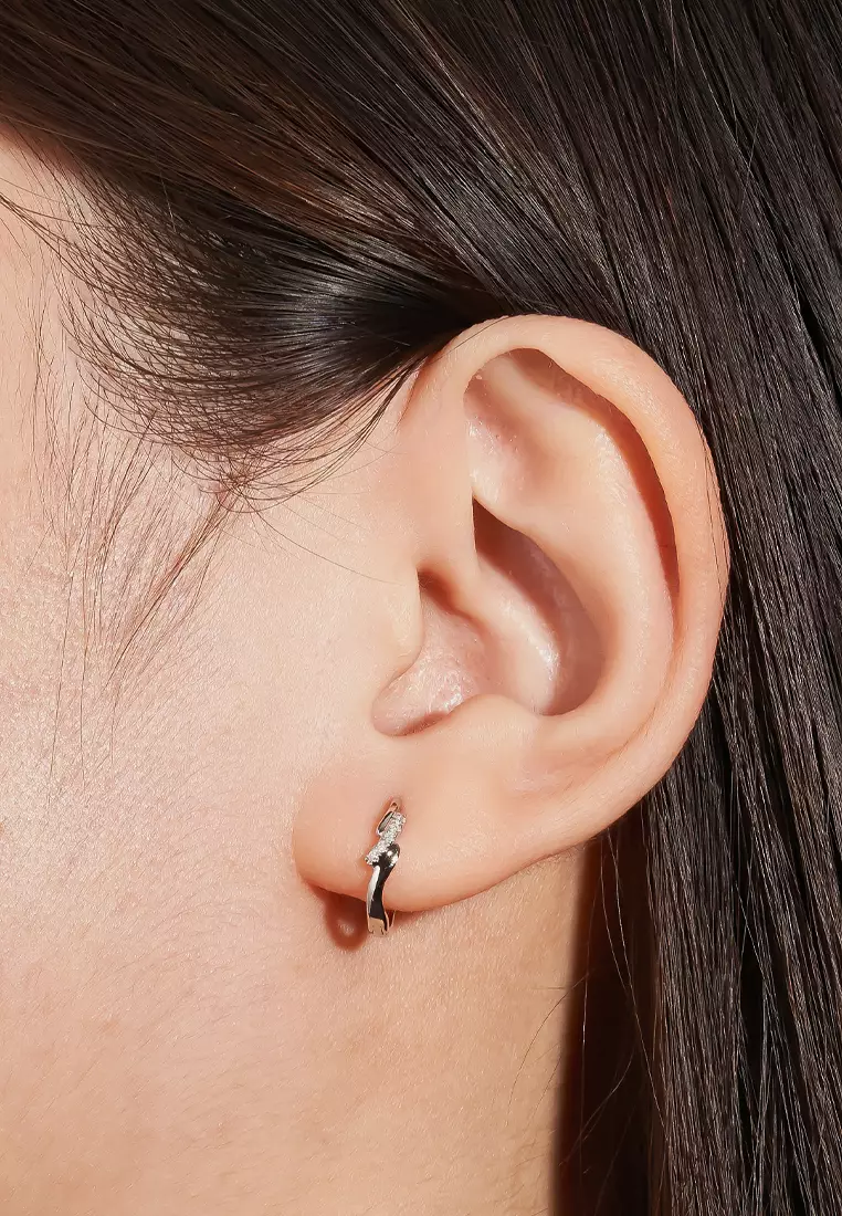 TOMEI Tower Collection Diamond Earrings, White Gold 585