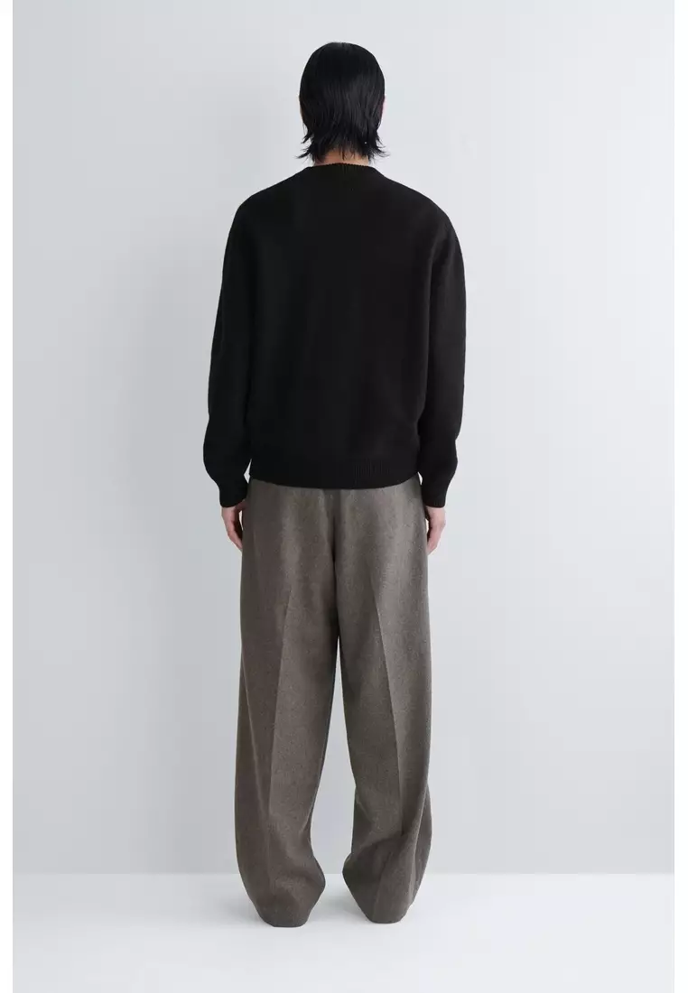BOILED-WOOL CREW-NECK JUMPER