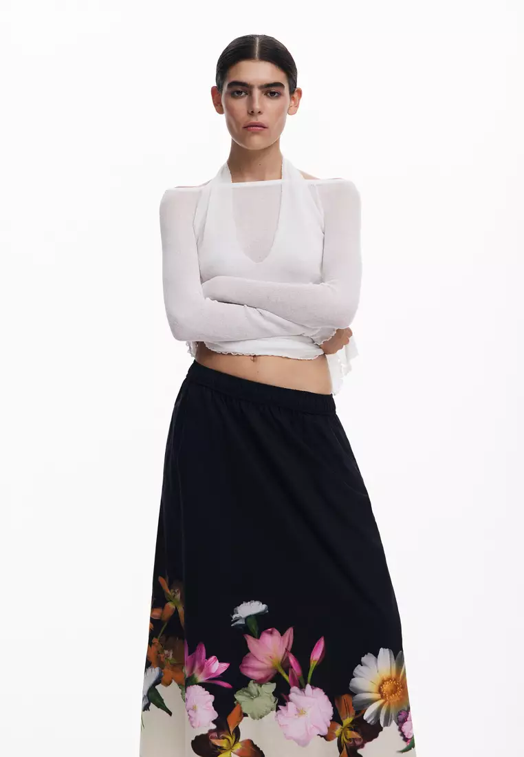 Floral midi skirt