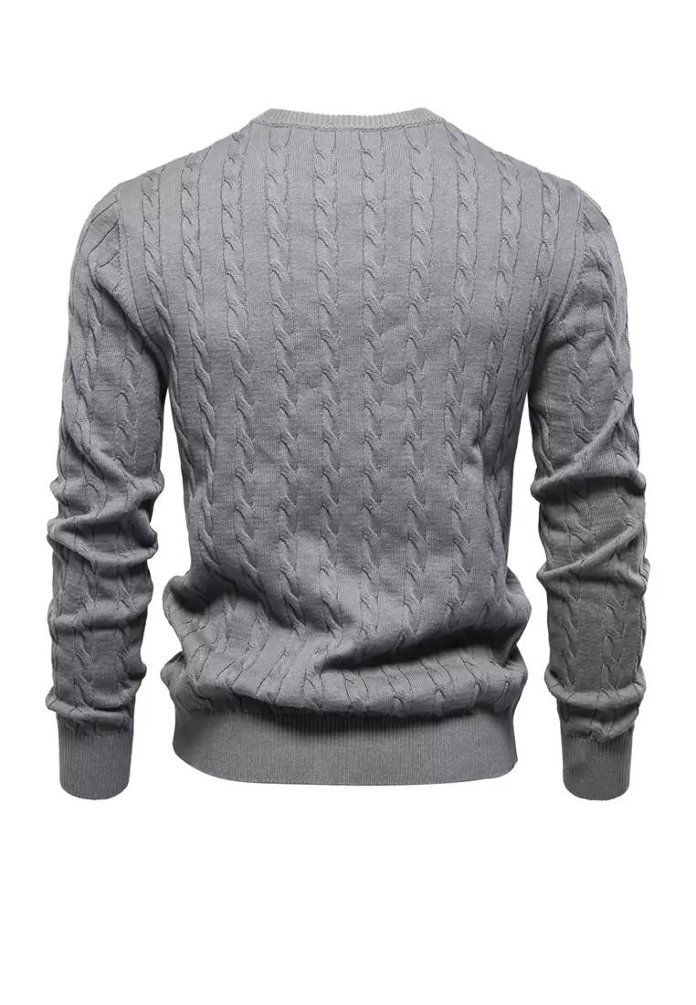 Jacquard Embroidered Knit Sweater AX-SW170