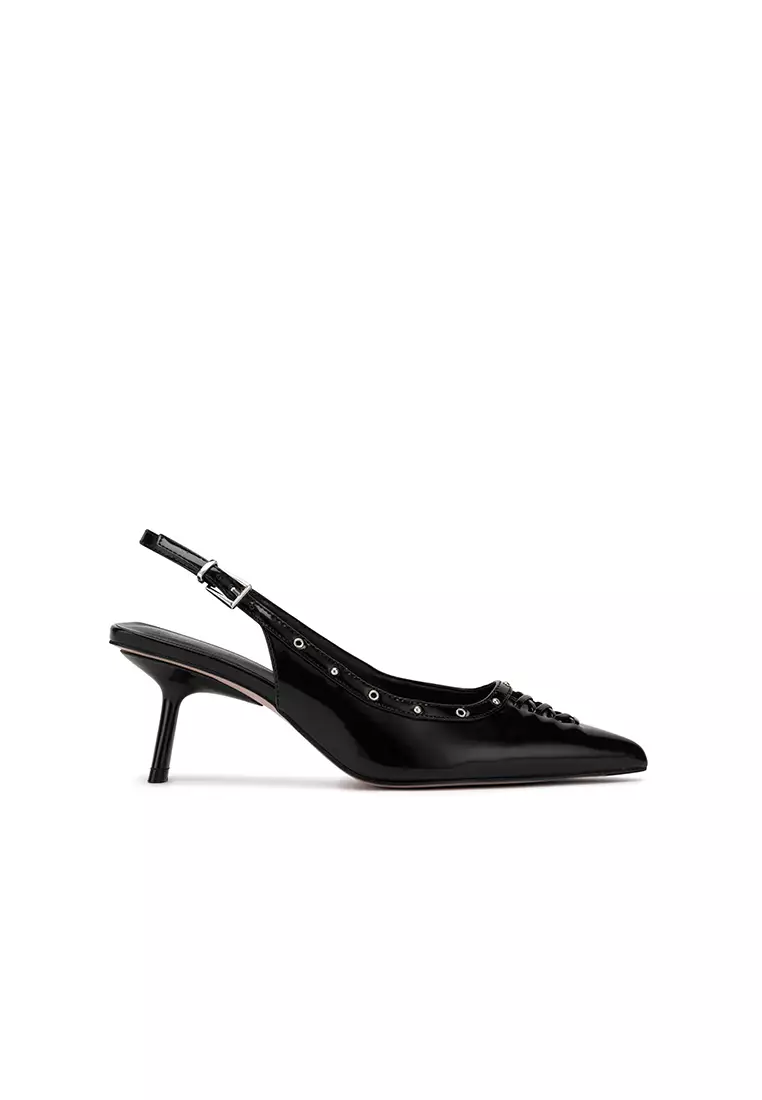 Discount on Nose  shoes - SKU: STUDDED POINTY TOE SLINGBACK HEEL PUMP