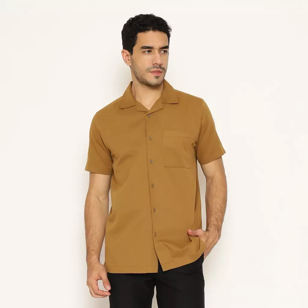 AMK Kemeja Pria Lengan Pendek SHS YUTAKA S/S Brown