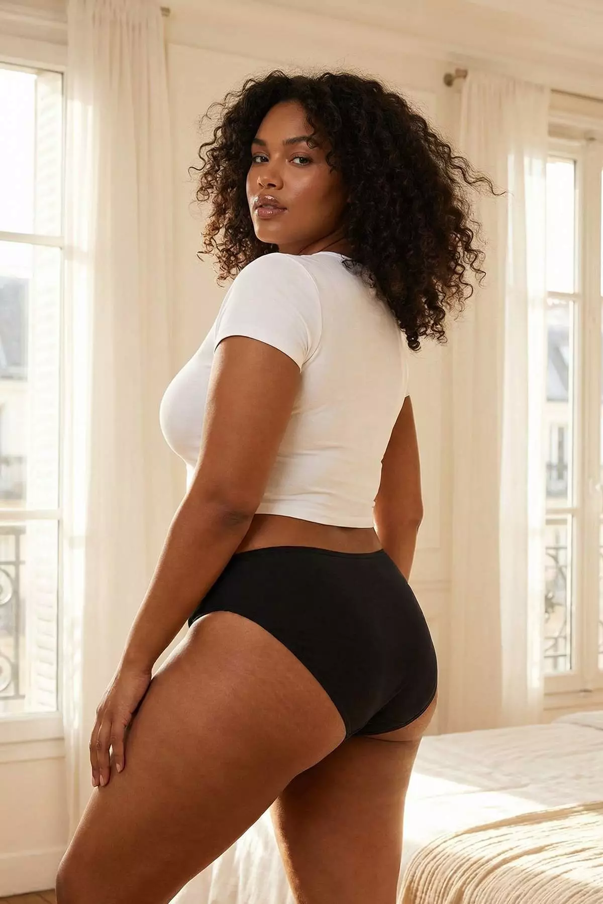 Black Regular Waist 7-Pack Classic Plus Size Panties Tbbss26Cm00009