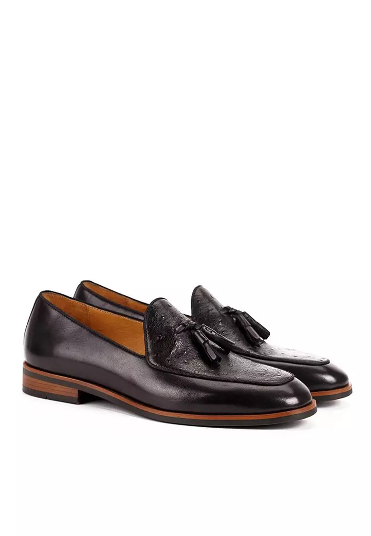 Aged-leather loafers - Men