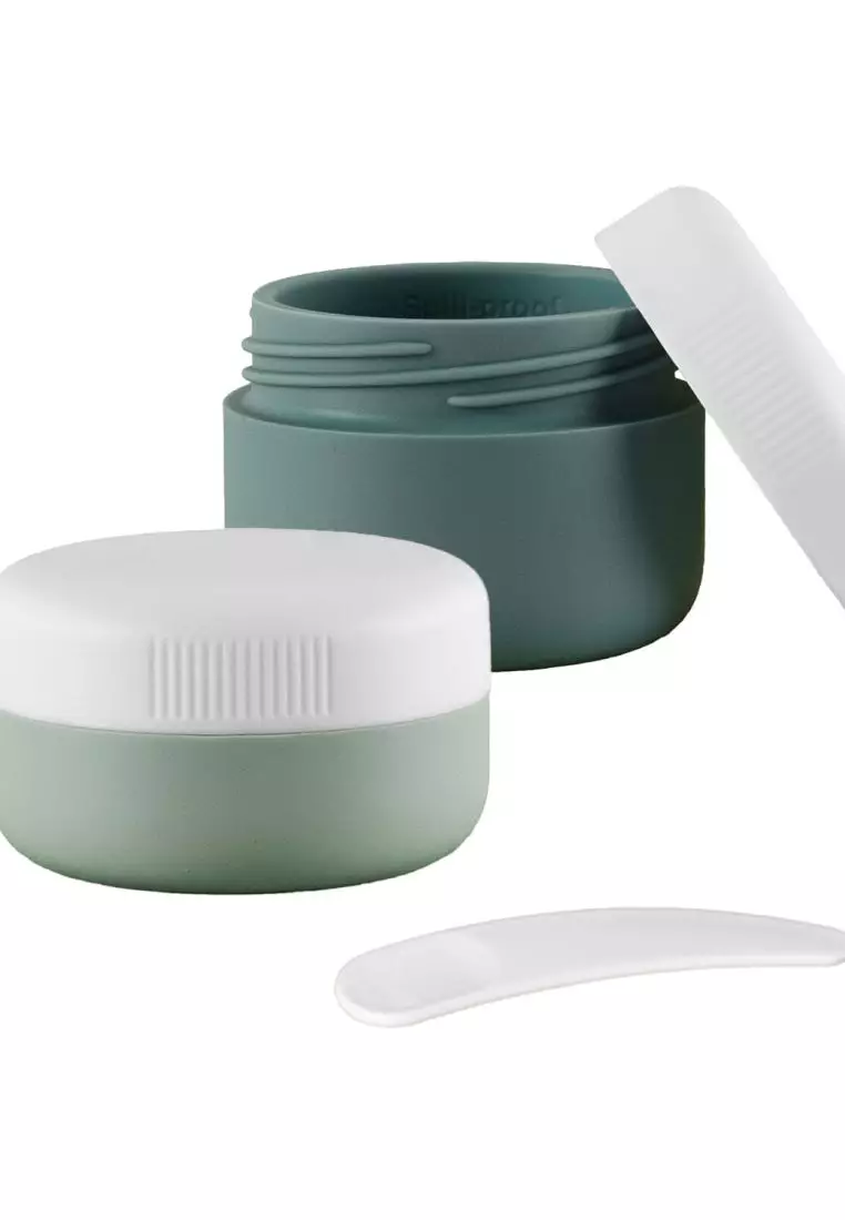 Crossing Silicone Leak Proof TSA Approved Travel Size Cream Jar 30/40 ml (2 Pack)  Mint/Sage Green