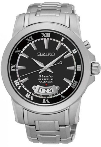 Seiko Premier Perpetual Calendar Jam Tangan Pria - Silver - Stainless Steel - SNQ147P1