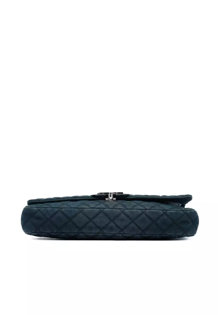 Pre-Loved Chanel Quilted Canvas Cc Cruise East West Flap Clutch