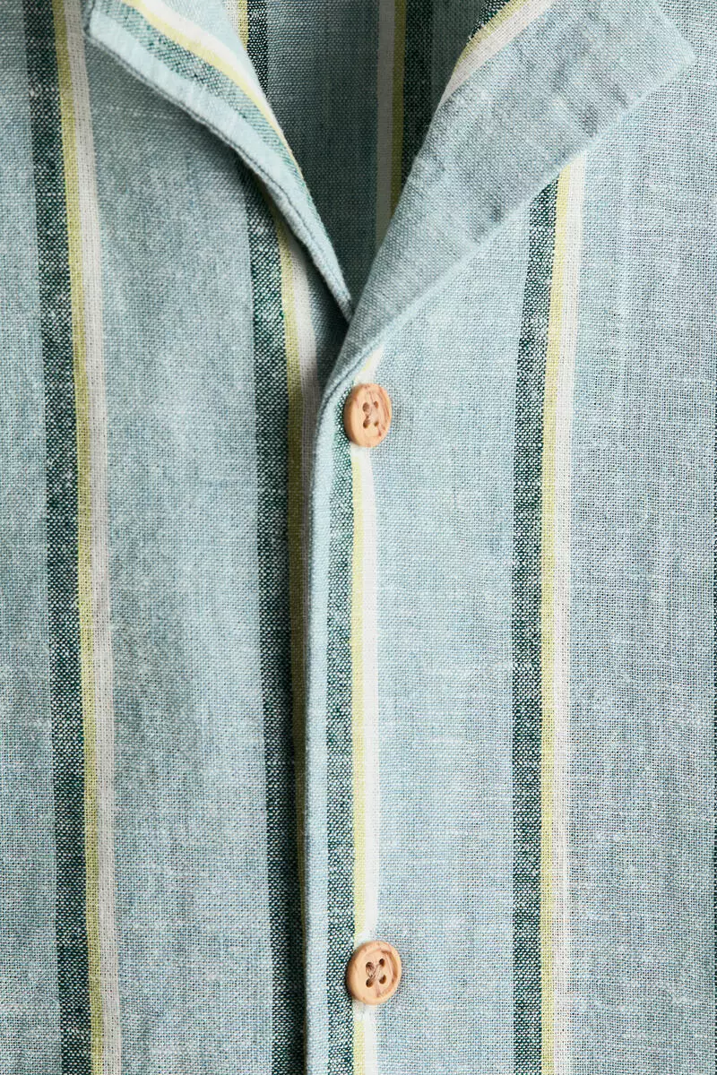 Linen-blend resort shirt