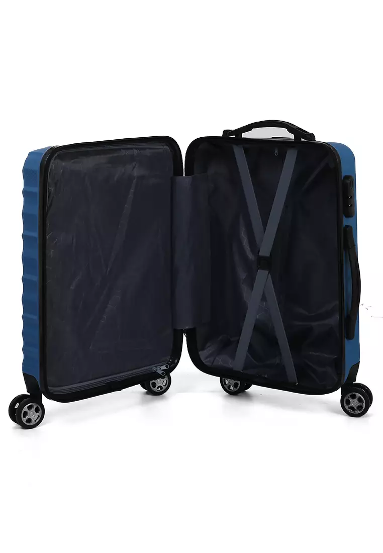Carlton Tas Koper Hardcase Unisex Size 20Inch Suitcase Combination Lock Large Compartment Material ABS+PVC Coated ORIGINAL - Blue