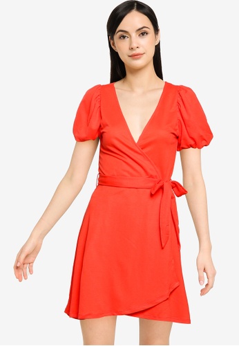 Springfield red Short Sustainable Viscose Dress 79DE1AA3BA84EDGS_1