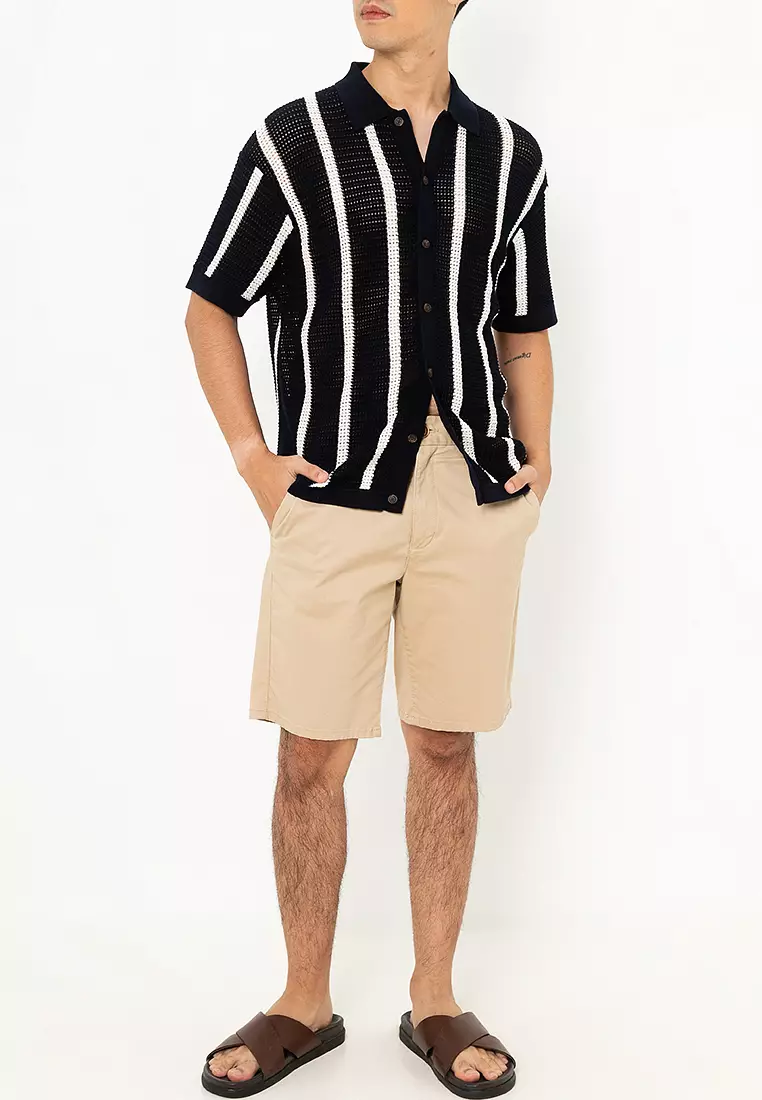 Tommy Hilfiger Vertical Stripe Open Knit Shirt - Tommy