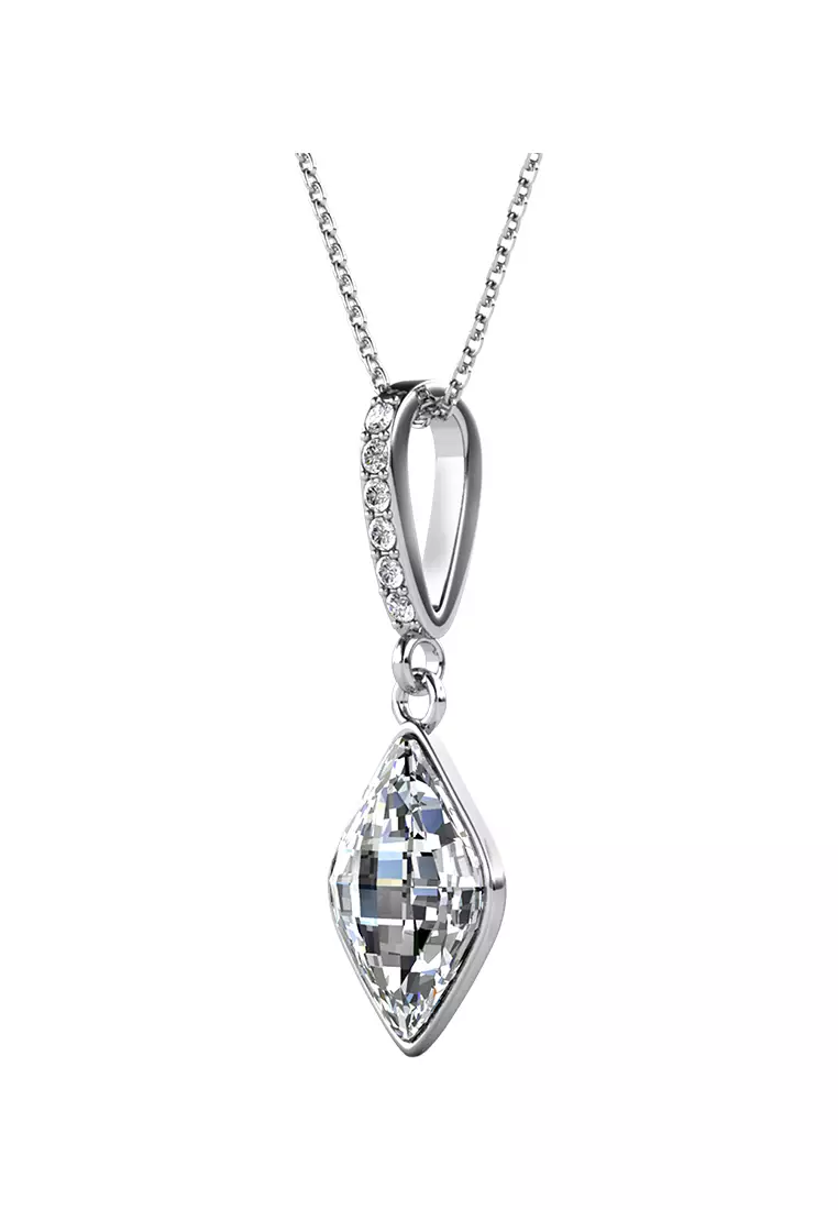 Princess Drop Pendant White Crystal WG - Kalung Crystal Swarovski by Her Jewellery