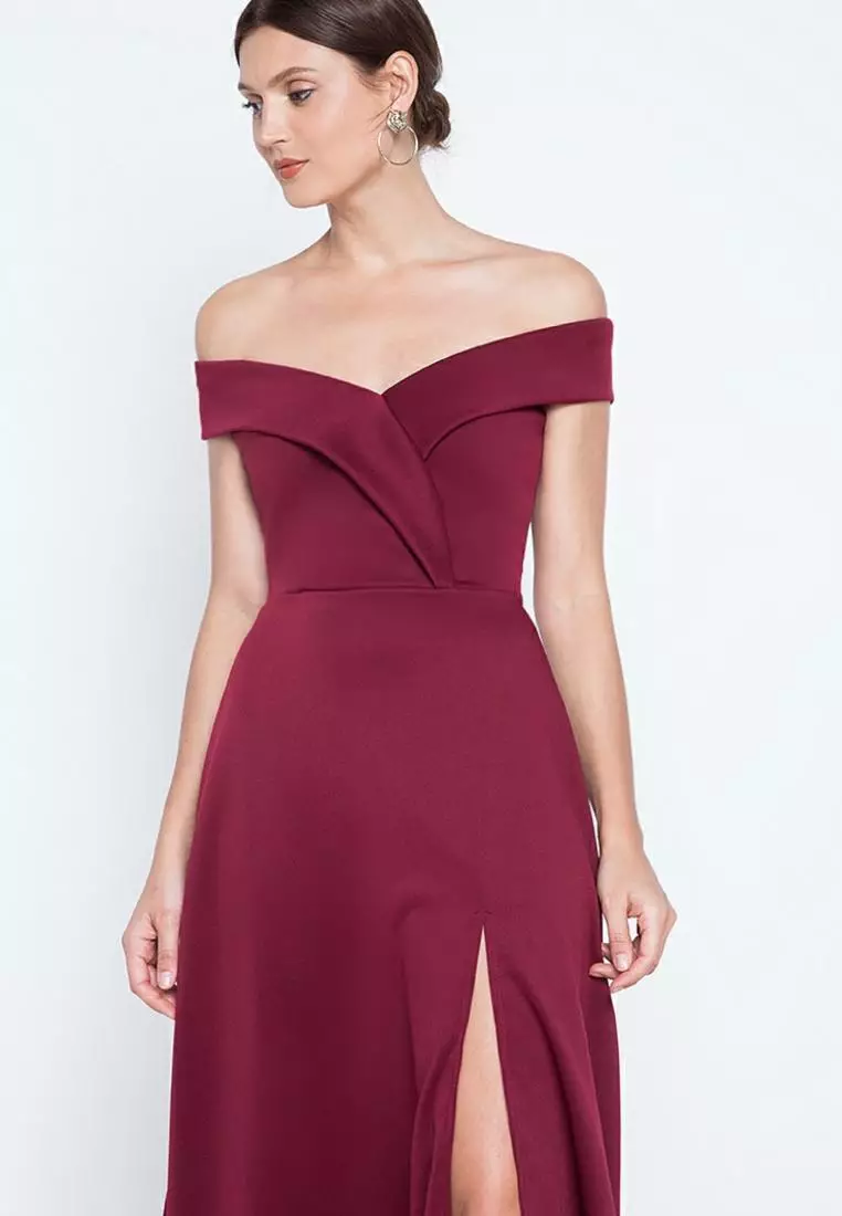 Bella Off-the-Shoulder Wrap Maxi Dress