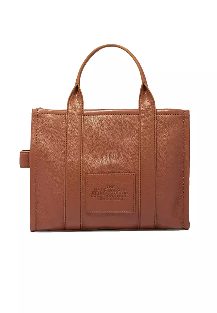 Marc Jacobs Leather The Tote Small Traveler Tote Bag Argan Oil H009L01SP21