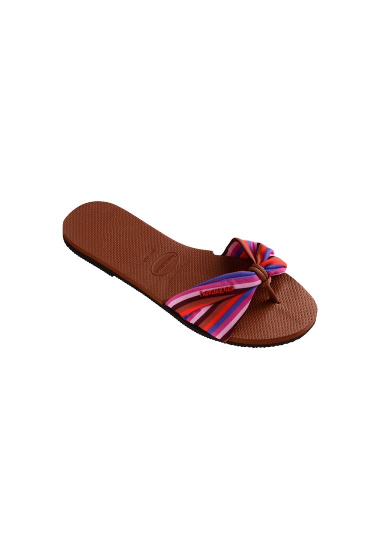 Women You St Tropez Print Sandals - Rust
