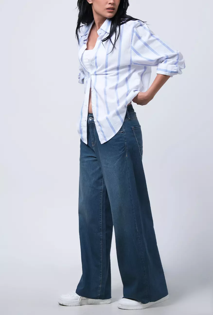 Celana Jeans Loose Fit Camilla Medium Blue Exclusive Online