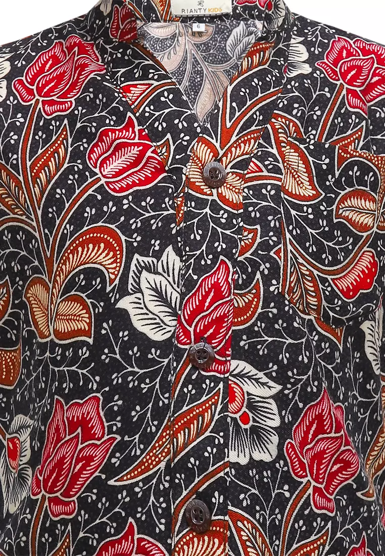 Setelan Piyama Anak Atasan dan Bawahan Celana Unisex Renia Black