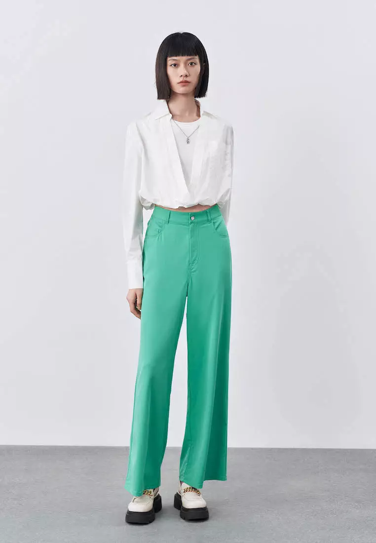 Contrast stitch hotsell wide leg pants