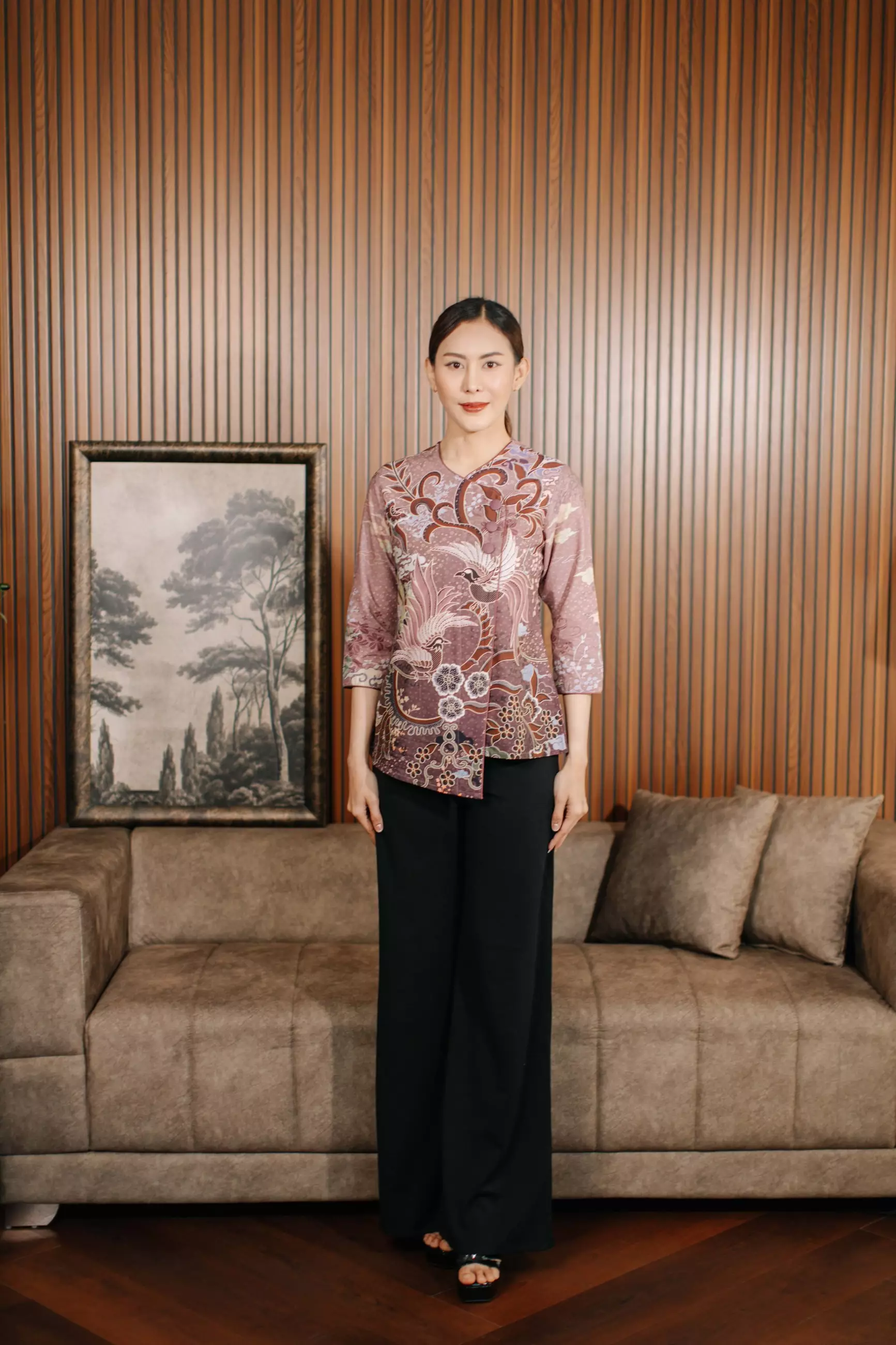 Namora Lilac Blouse Wanita  Digital Print