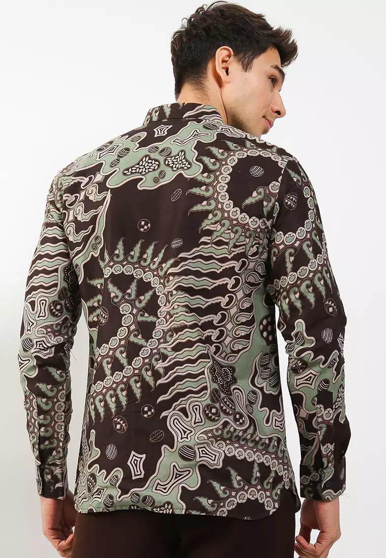 Galunggung Ijo Kemeja Batik Pria Premium Slimfit Modern Lengan Panjang