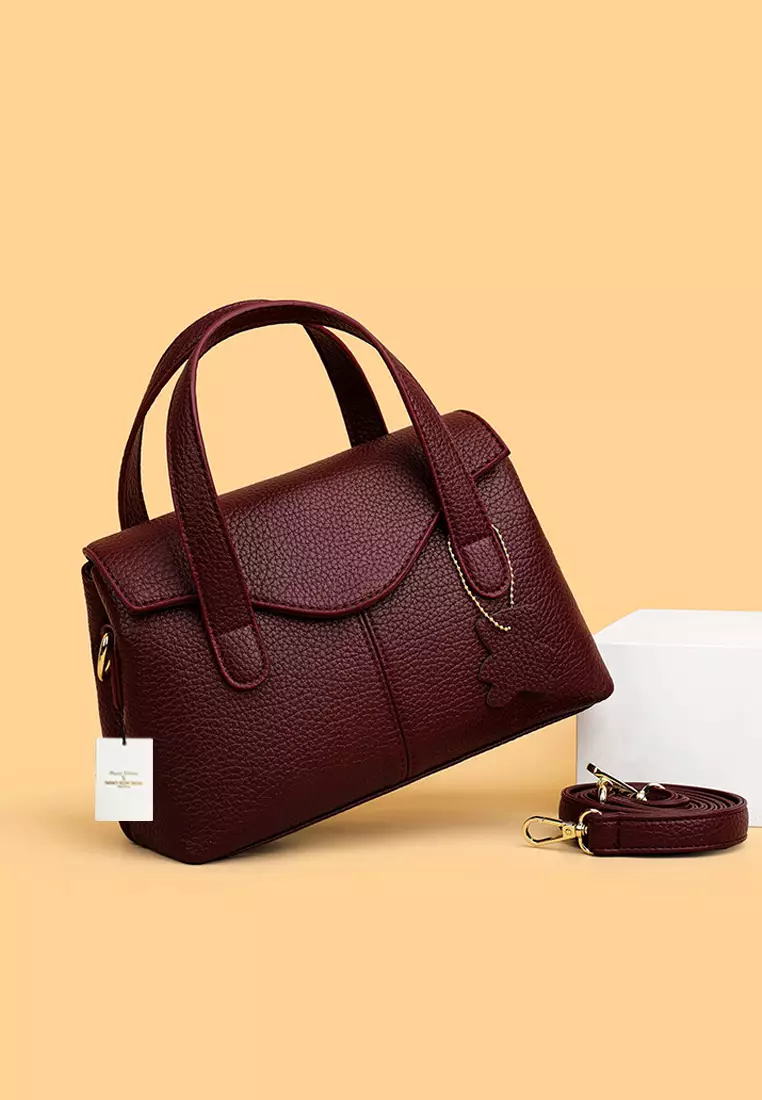 Faux Leather Three Way Flap Handbag JW HD-2834