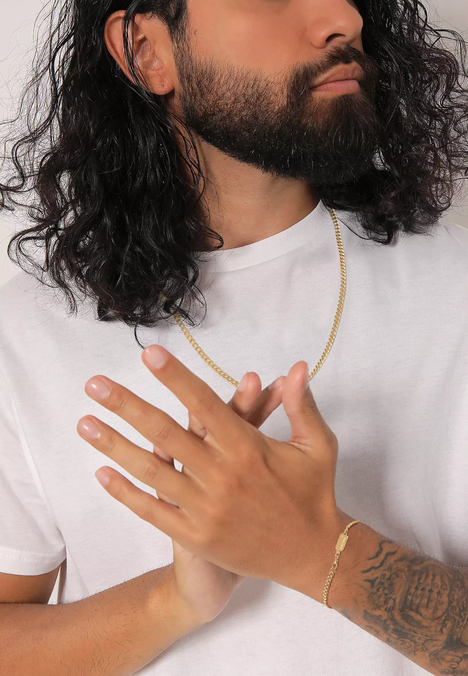 Jewelry Set Men Basic Curb Set Gold Plated