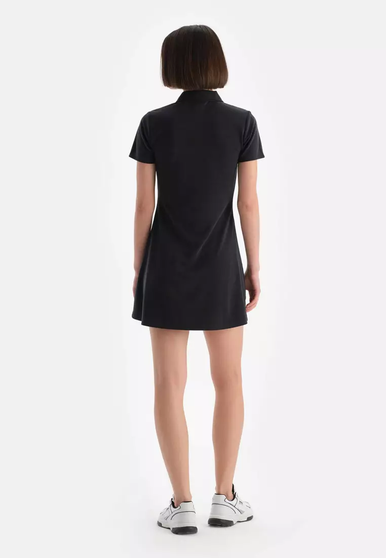Black Dress, Regular, Short Sleeve Activewear for Women
